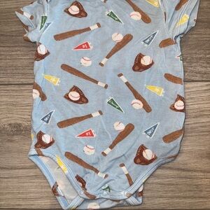 ANGELDEAR | Baseball-Themed Blue Baby One Piece